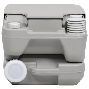 vidaXL Portable Camping Toilet Grey 10 + 10 L