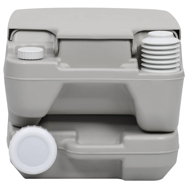 vidaXL Portable Camping Toilet Grey 10 + 10 L