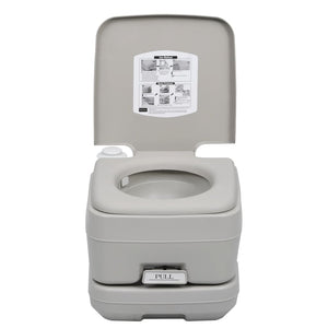 vidaXL Portable Camping Toilet Grey 10 + 10 L