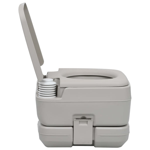 vidaXL Portable Camping Toilet Grey 10 + 10 L