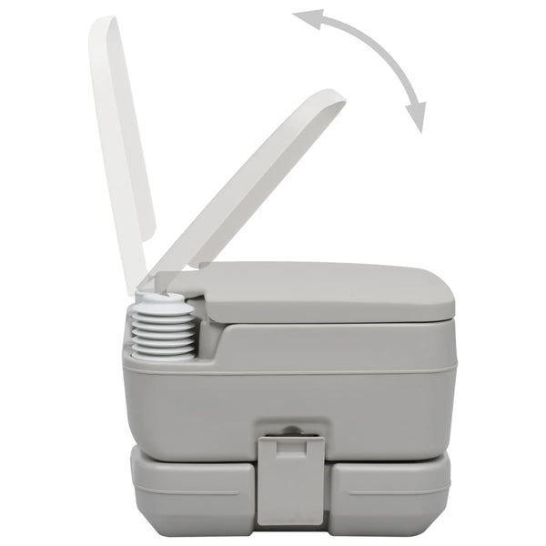 vidaXL Portable Camping Toilet Grey 10 + 10 L