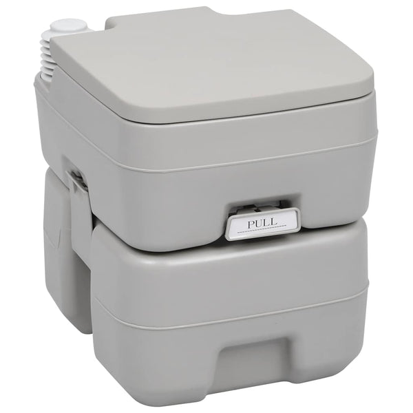 vidaXL Portable Camping Toilet Grey 20 + 10 L
