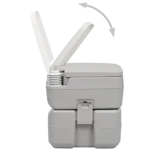 vidaXL Portable Camping Toilet Grey 20 + 10 L
