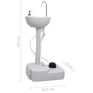 vidaXL Portable Camping Hand Wash Basin Grey 20 L