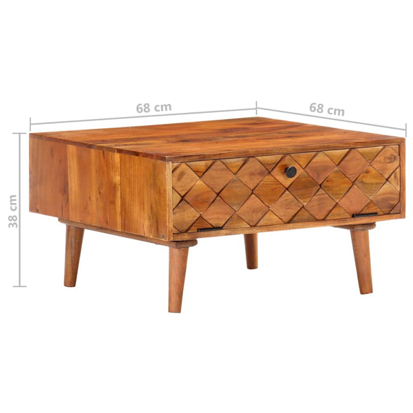 vidaXL Coffee table 68 x 68 x 38 cm Solid acacia wood