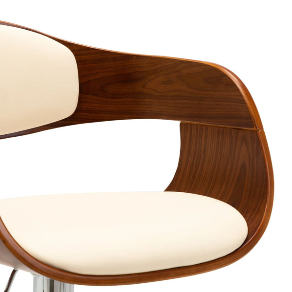vidaXL Bar Stools 2 pcs Cream Bentwood and Faux Leather