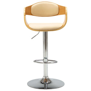 vidaXL Bar Stools 2 pcs Cream Bentwood and Faux Leather