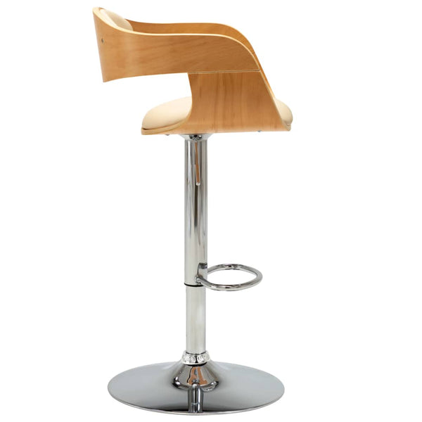 vidaXL Bar Stools 2 pcs Cream Bentwood and Faux Leather