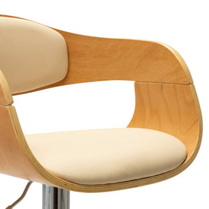 vidaXL Bar Stools 2 pcs Cream Bentwood and Faux Leather