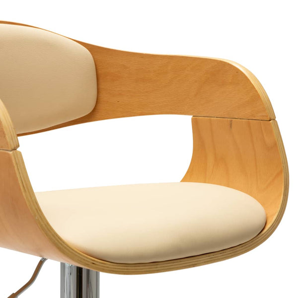 vidaXL Bar Stools 2 pcs Cream Bentwood and Faux Leather