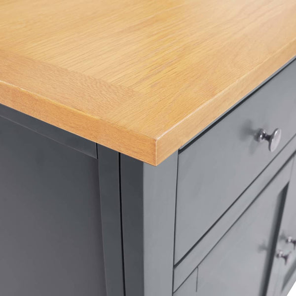 vidaXL Sideboard 110x33.5x70 cm Solid Oak Wood