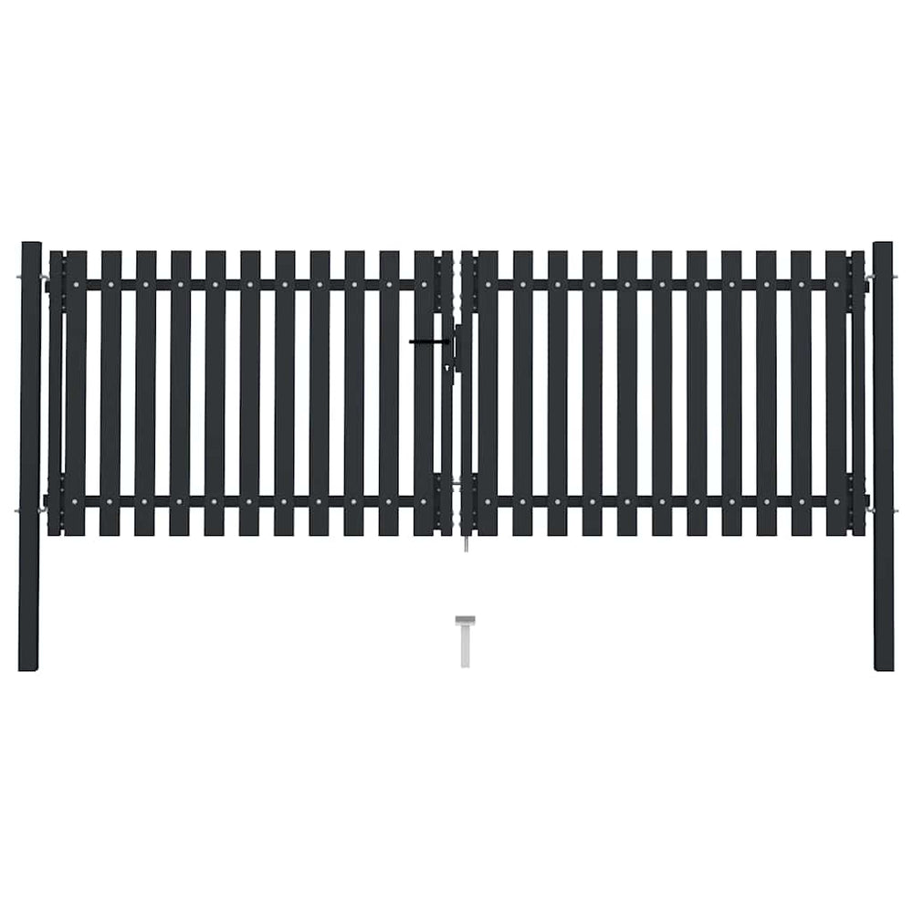vidaXL Double-Leaf Steel Garden Gate 300 x 75 cm Anthracite