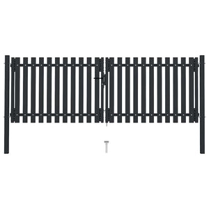 vidaXL Double-Leaf Steel Garden Gate 300 x 75 cm Anthracite