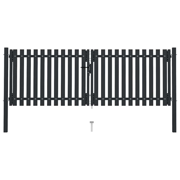 vidaXL Double-Leaf Steel Garden Gate 300 x 75 cm Anthracite
