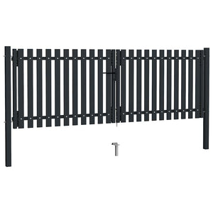 vidaXL Double-Leaf Steel Garden Gate 300 x 75 cm Anthracite