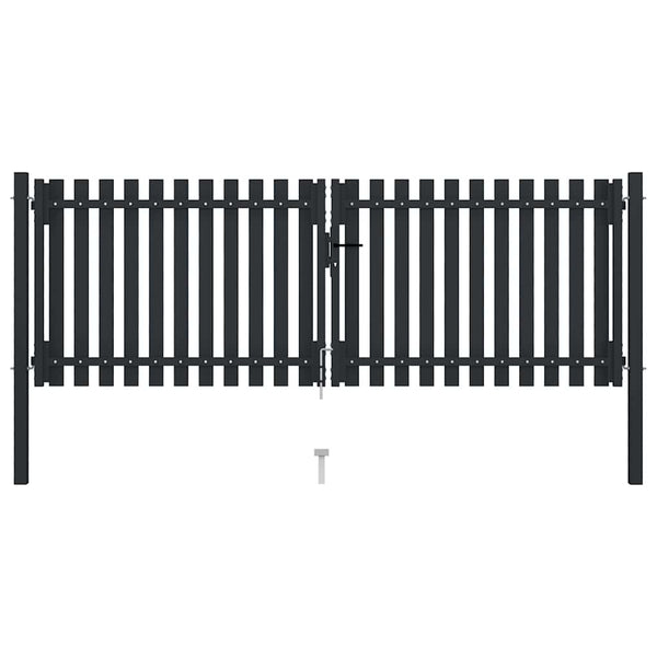 vidaXL Double-Leaf Steel Garden Gate 300 x 75 cm Anthracite