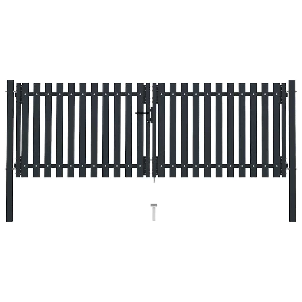 vidaXL Double-Leaf Steel Garden Gate 300 x 100 cm Anthracite