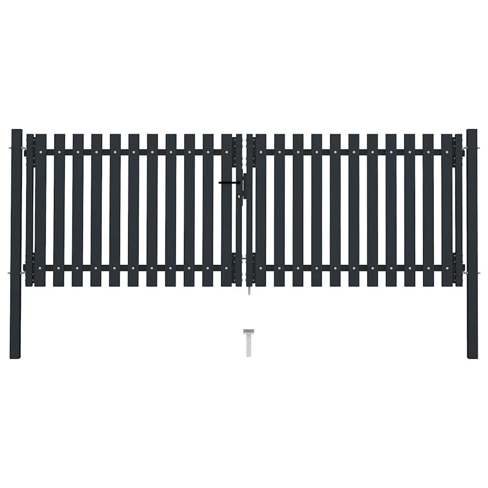 vidaXL Double-Leaf Steel Garden Gate 300 x 125 cm Anthracite