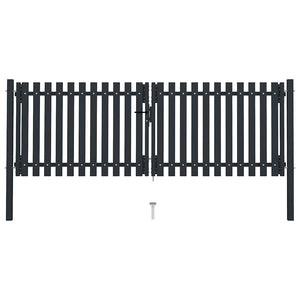 vidaXL Double-Leaf Steel Garden Gate 300 x 125 cm Anthracite