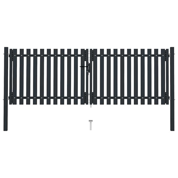 vidaXL Double-Leaf Steel Garden Gate 300 x 125 cm Anthracite