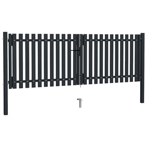 vidaXL Double-Leaf Steel Garden Gate 300 x 125 cm Anthracite
