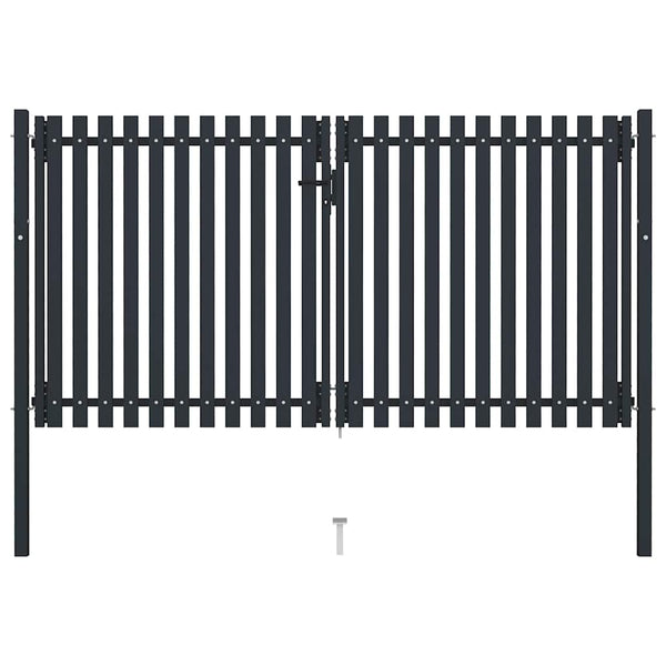 vidaXL Double Door Garden Gate Steel 300 x 150 cm Anthracite