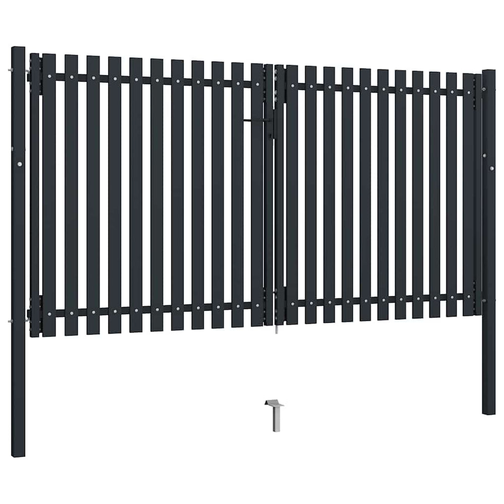 vidaXL Double Door Garden Gate Steel 300 x 150 cm Anthracite