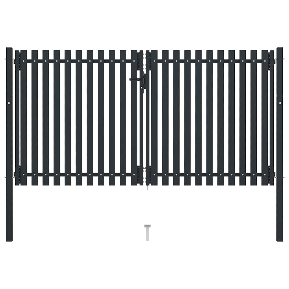 vidaXL Steel Double-Door Garden Gate 300 x 175 cm Anthracite