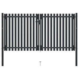 vidaXL Steel Double-Door Garden Gate 300 x 175 cm Anthracite
