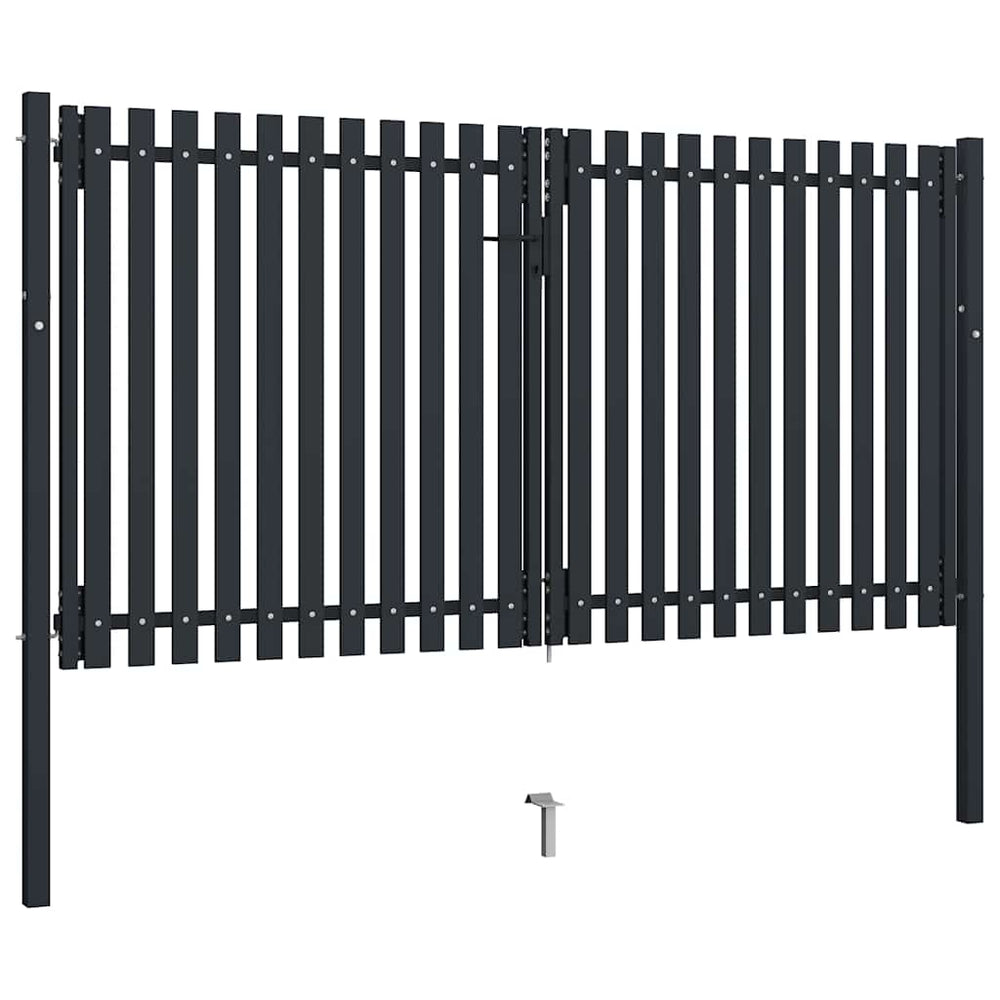 vidaXL Steel Double-Door Garden Gate 300 x 175 cm Anthracite