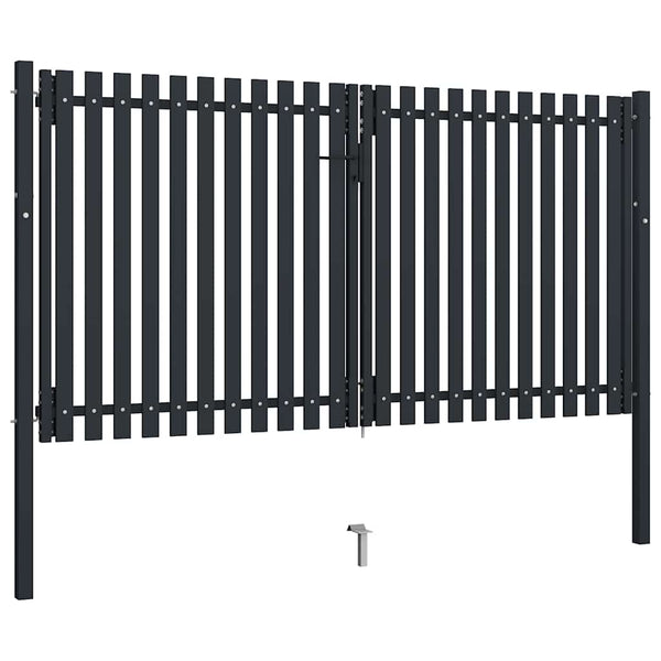 vidaXL Steel Double-Door Garden Gate 300 x 175 cm Anthracite