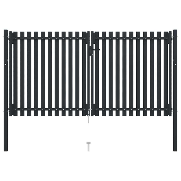 vidaXL Steel Double-Door Garden Gate 300 x 175 cm Anthracite