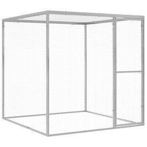 vidaXL Cat Enclosure 1.5x1.5x1.5 m Galvanized Steel