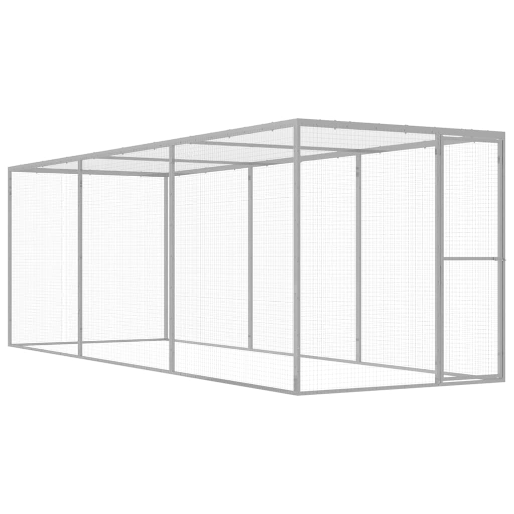 vidaXL Cat Enclosure 4.5x1.5x1.5 m Galvanized Steel