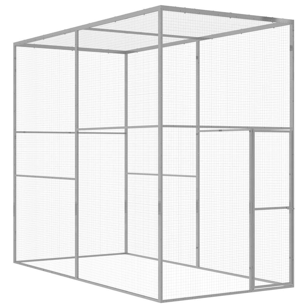 vidaXL Cat Enclosure 3x1.5x2.5 m Galvanized Steel
