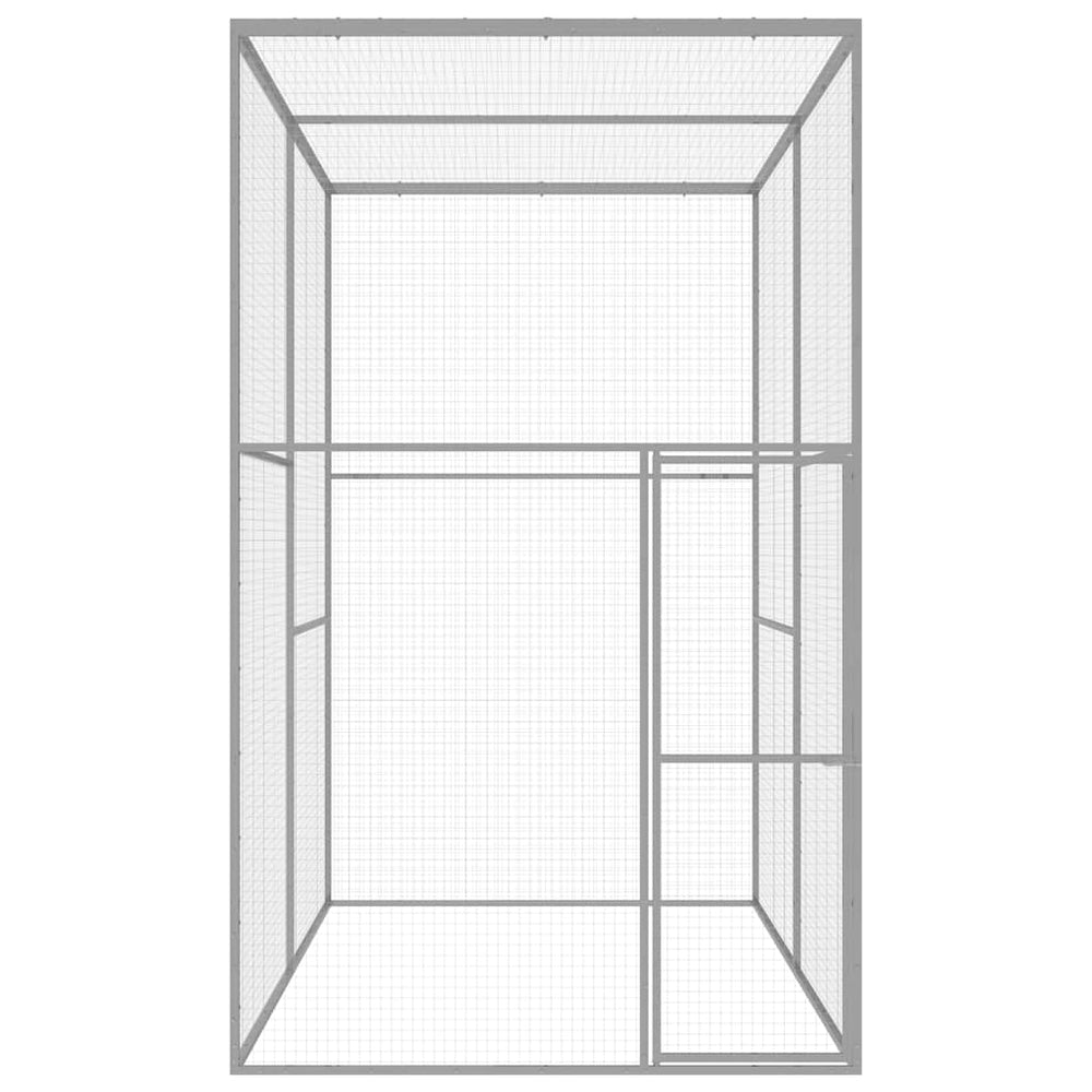 vidaXL Cat Enclosure 3x1.5x2.5 m Galvanized Steel