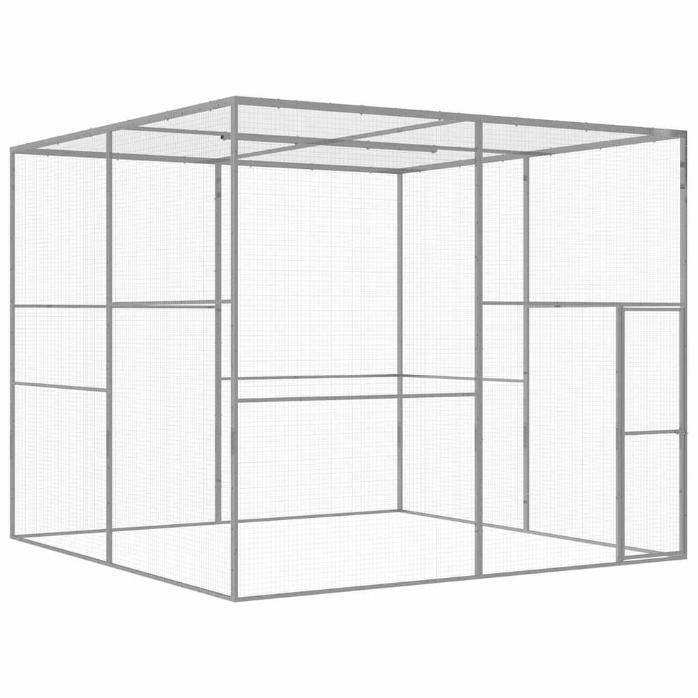 vidaXL Cat Enclosure 3x3x2.5 m Galvanized Steel