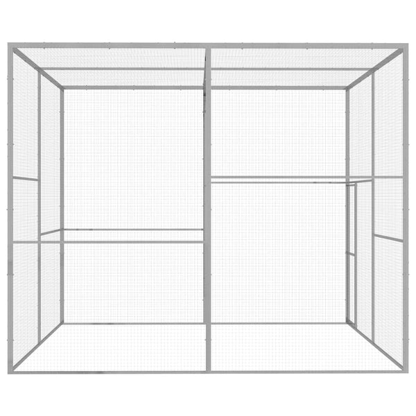 vidaXL Cat Enclosure 3x3x2.5 m Galvanized Steel
