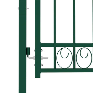 vidaXL Garden Gate EMMEN with Arched Top Steel 100 x 86 cm Green