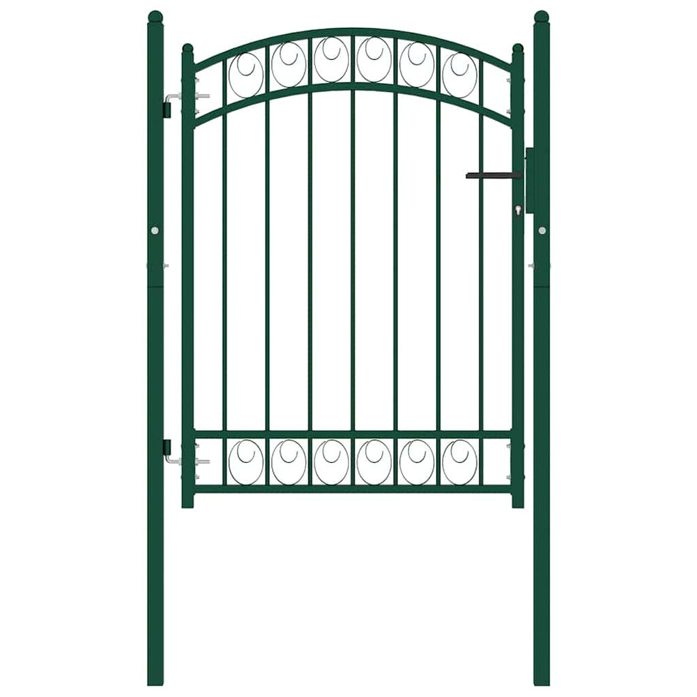 vidaXL Emmen Garden Gate with Arched Top Steel 100 x 98.5 cm Green