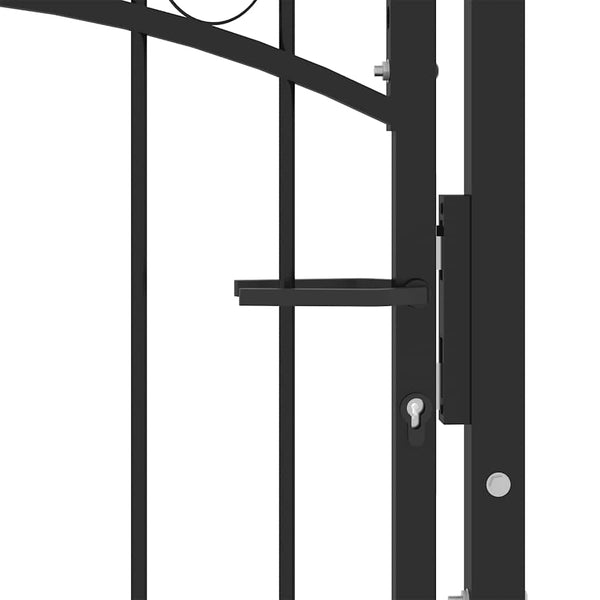 vidaXL Emmen Garden Gate with Arched Top Steel 100 x 86 cm Black
