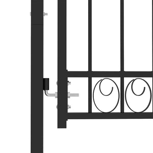 vidaXL Emmen Garden Gate with Arched Top Steel 100 x 86 cm Black