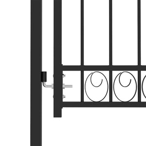 vidaXL Emmen Garden Gate with Arched Top Steel 100 x 98.5 cm Black