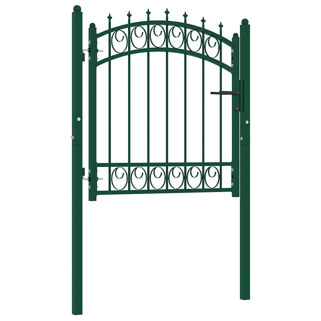 vidaXL Emmen Fence Gate with Spikes Steel 103 x 97 cm Green