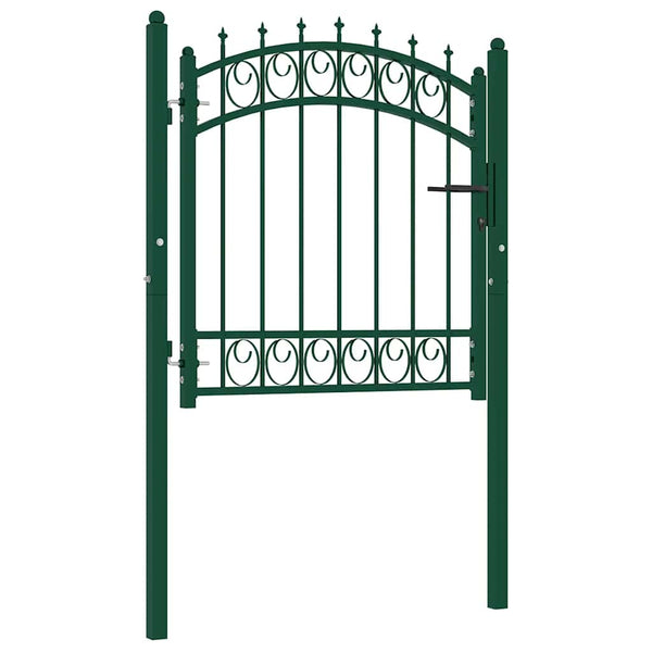 vidaXL Emmen Fence Gate with Spikes Steel 103 x 97 cm Green