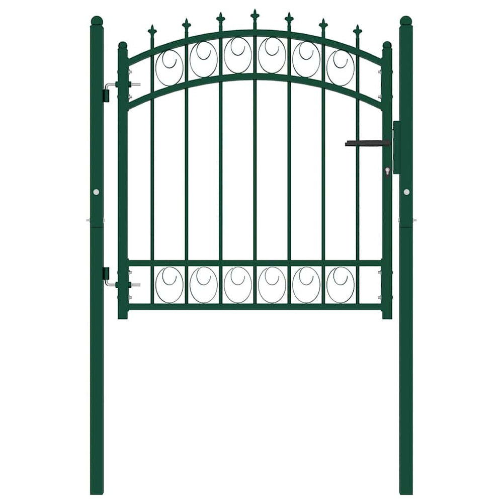 vidaXL Emmen Fence Gate with Spikes Steel 103 x 97 cm Green