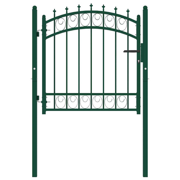 vidaXL Emmen Fence Gate with Spikes Steel 103 x 97 cm Green