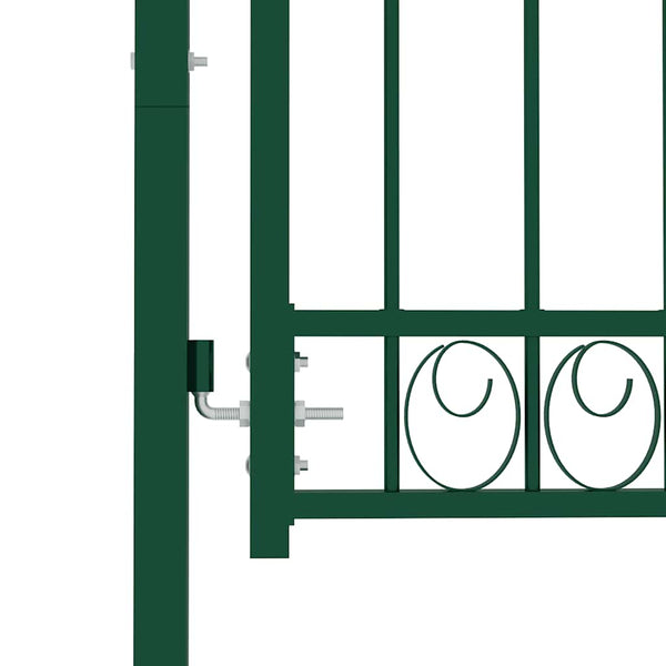 vidaXL Emmen Fence Gate with Spikes Steel 103 x 97 cm Green