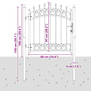 vidaXL Emmen Fence Gate with Spikes Steel 103 x 97 cm Green