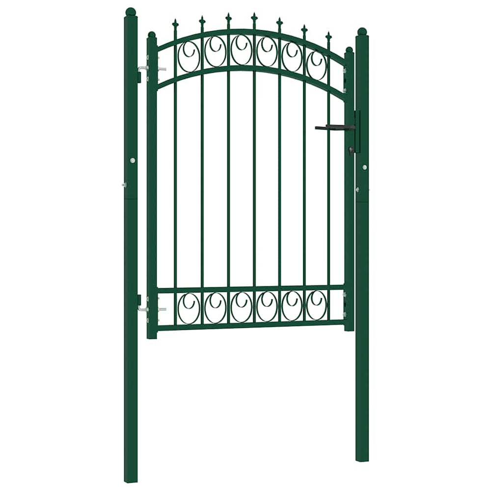 vidaXL Emmen Gate with Spikes Steel 103 x 109.5 cm Green